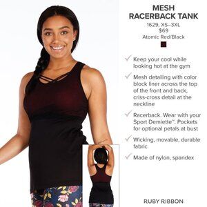 Ruby Ribbon Mesh Racerback Tank #1629